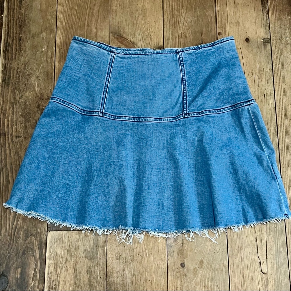 we the free highland denim mini skirt